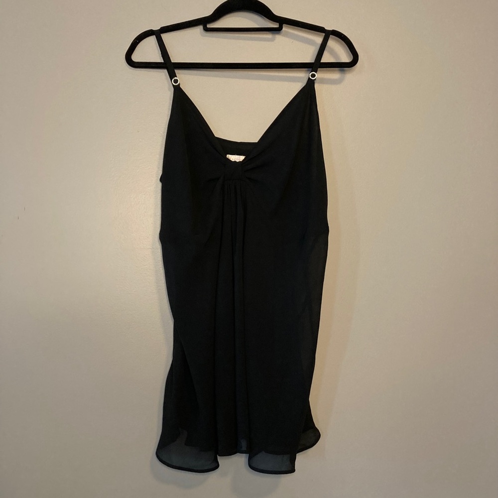 Cacique 18/20 Black Lingerie Gown Sexy Rhinestone Sexy.